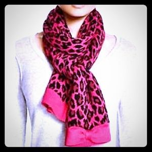 Kate spade leapord print pink and black scarf
